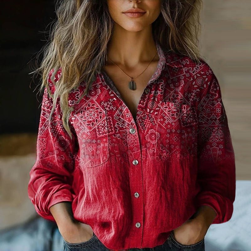 Maya | Fließende Boho Hemdbluse