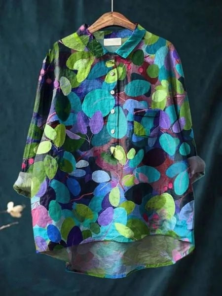 Rosa | Aquarell Blumen Oversized Hemdbluse