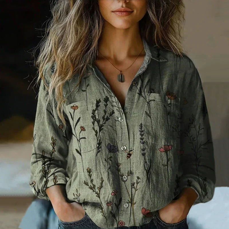 Maya | Fließende Boho Hemdbluse