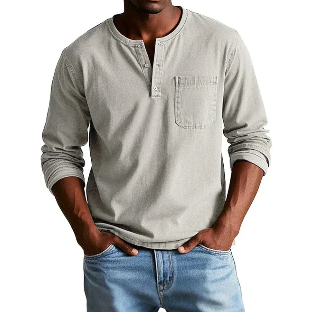 Ludwig | Herren Langarm Henley Shirt
