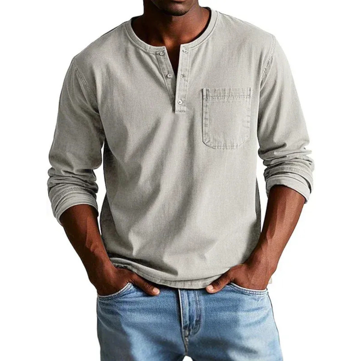 Ludwig | Herren Langarm Henley Shirt