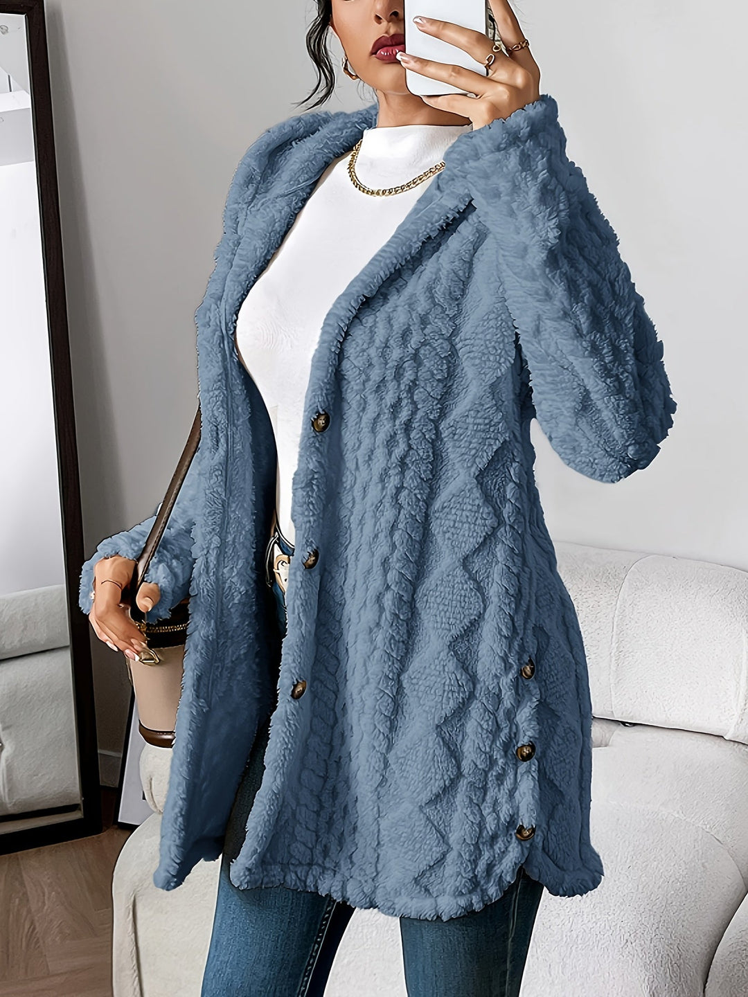 Sophia | Kuschelige Plüsch Strickjacke