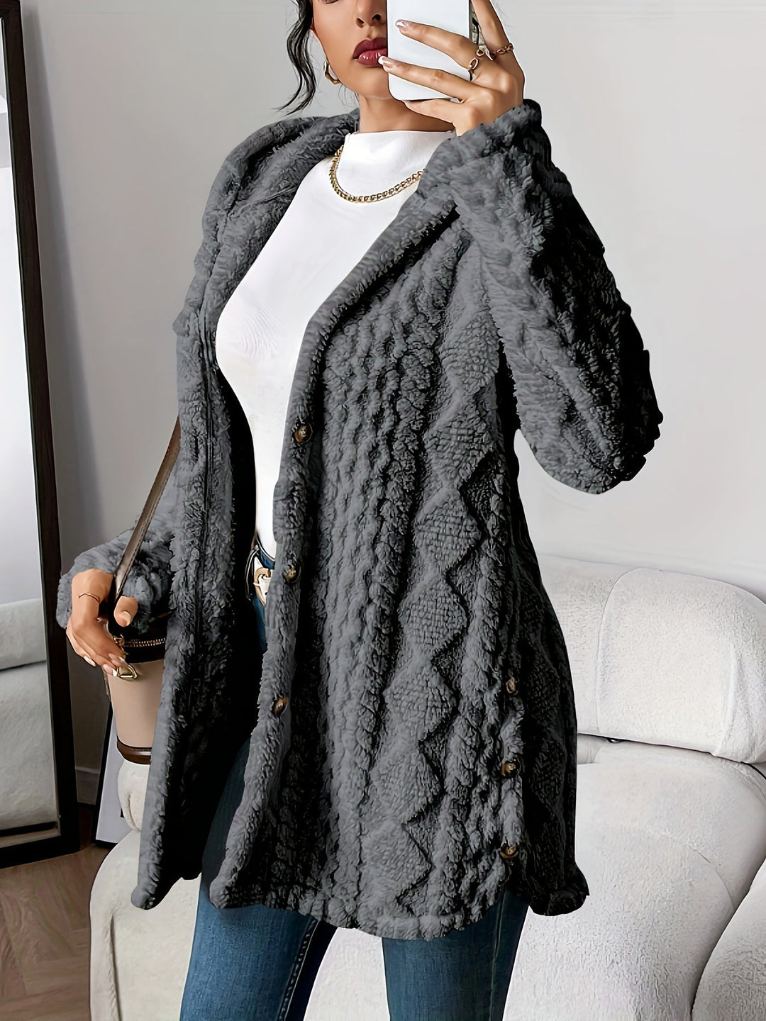 Sophia | Kuschelige Plüsch Strickjacke