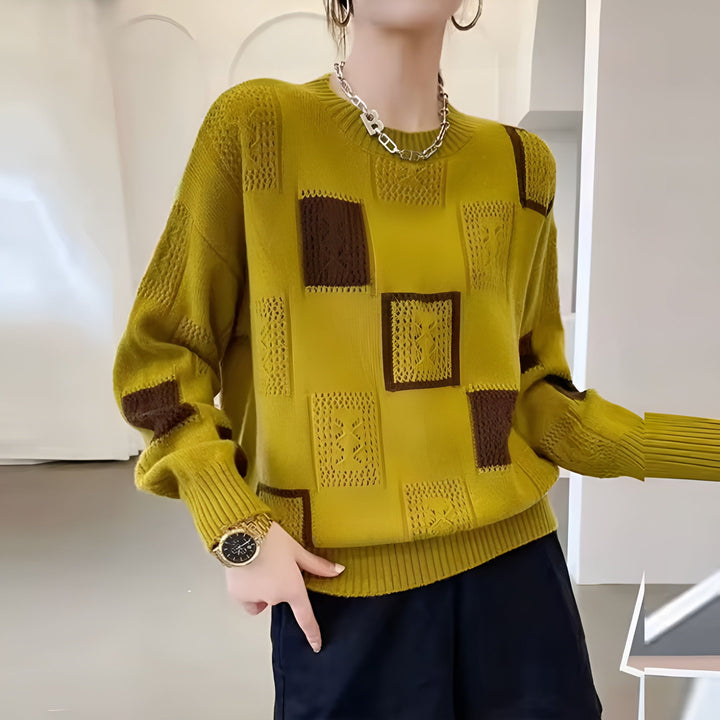 Greta | Geometrischer Strick Pullover