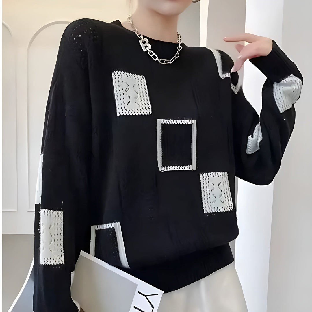 Greta | Geometrischer Strick Pullover