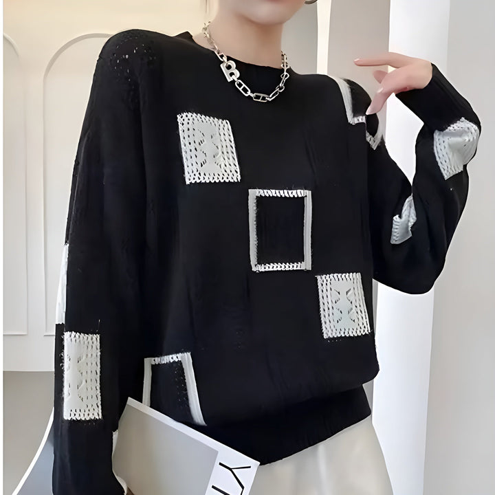 Greta | Geometrischer Strick Pullover