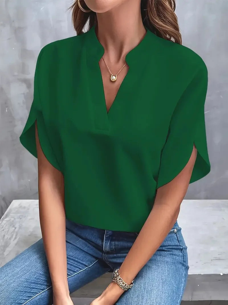 Elisabeth | Damen fließende V-Ausschnitt Bluse