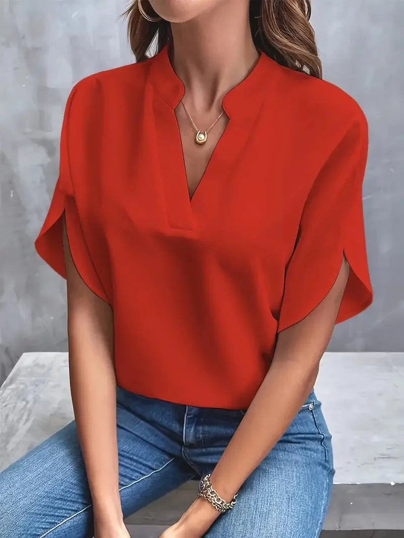 Elisabeth | Damen fließende V-Ausschnitt Bluse