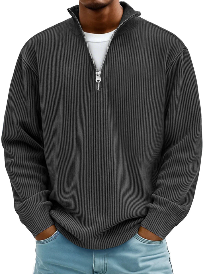 Arno | Herren Half-Zip Rippstruktur Sweatshirt