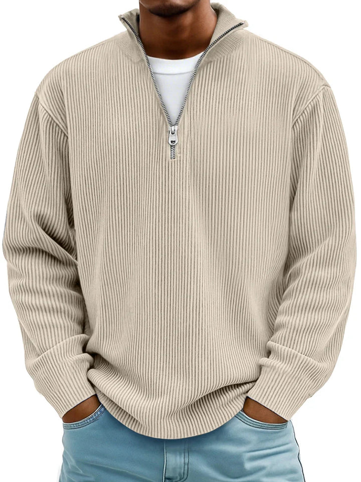Arno | Herren Half-Zip Rippstruktur Sweatshirt