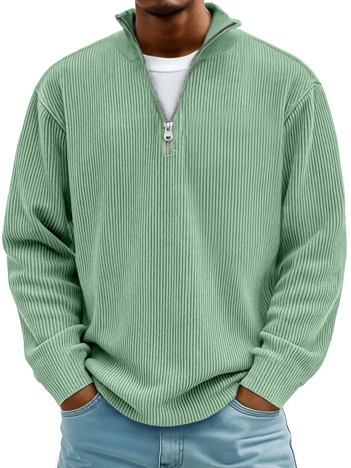 Arno | Herren Half-Zip Rippstruktur Sweatshirt