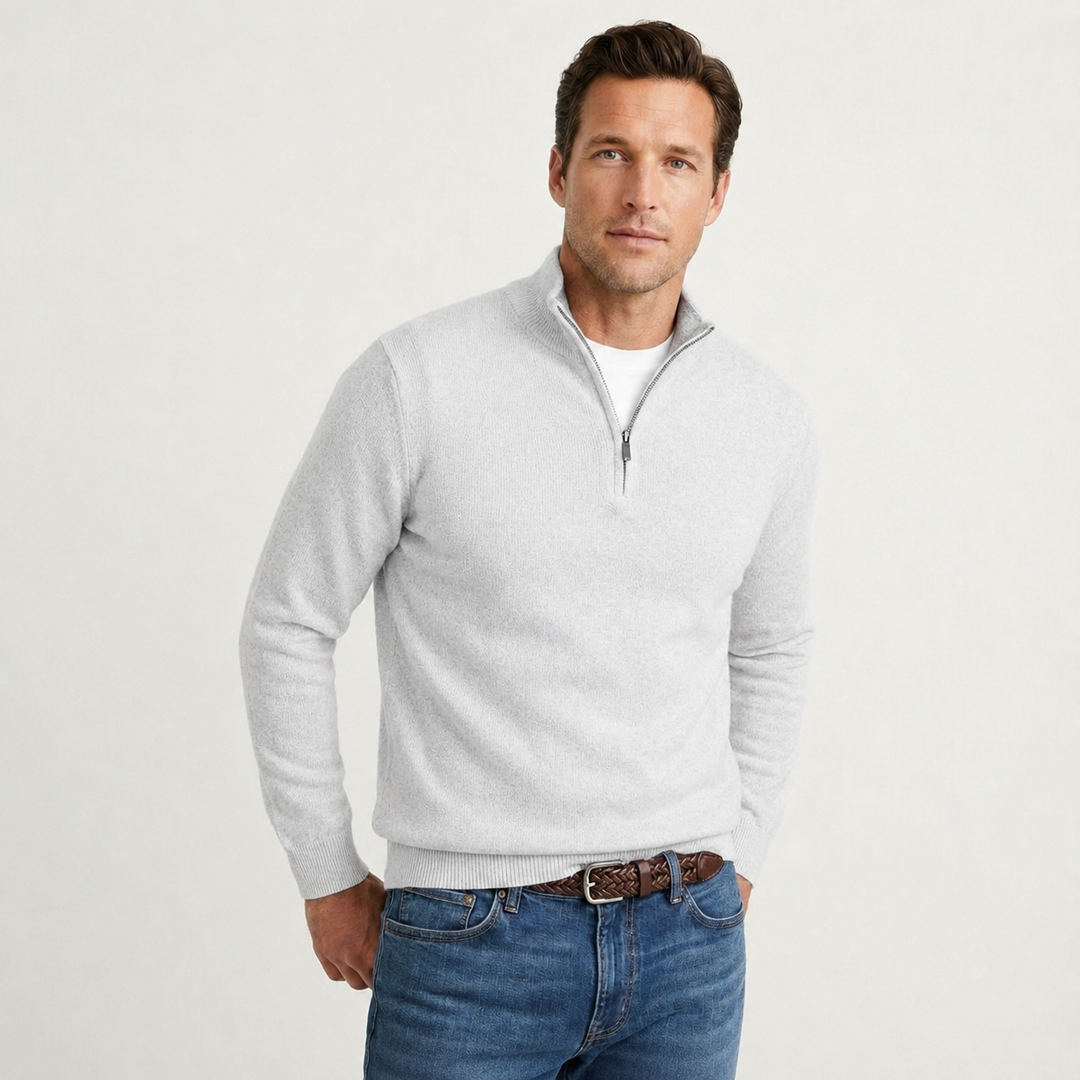 Fabian | Herren Quarter-Zip Pullover mit Stehkragen