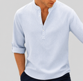 Henry | Herren Gestreiftes Stehkragen Hemd