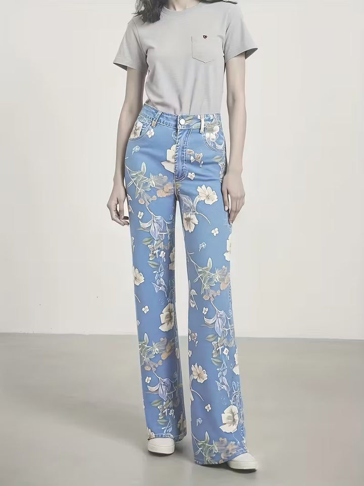 Damenhose mit Blumenmuster