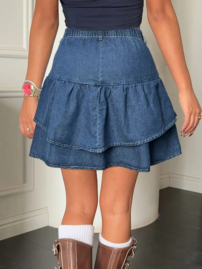 Damenrock mit Hoher Taille und Rüschen