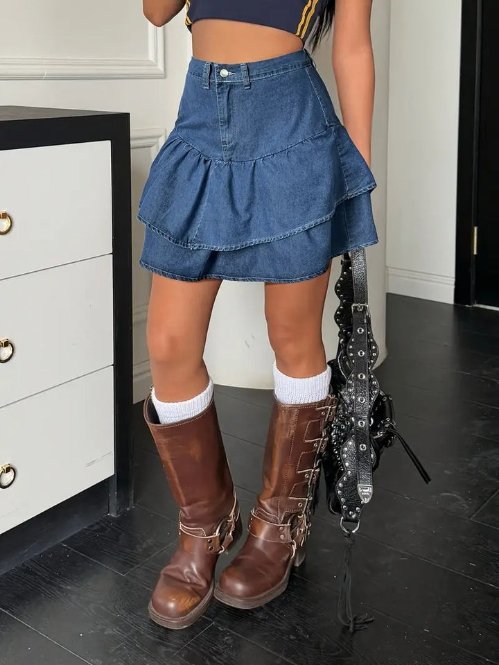 Damenrock mit Hoher Taille und Rüschen