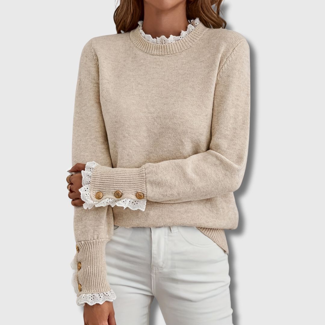 Michelle | Femininer Spitzen Strickpullover