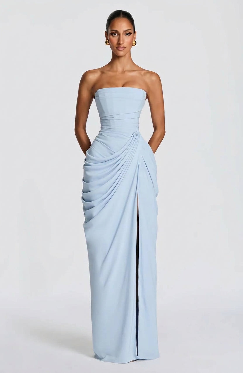Leonie | Strapless geplooide avondjurk voor dames