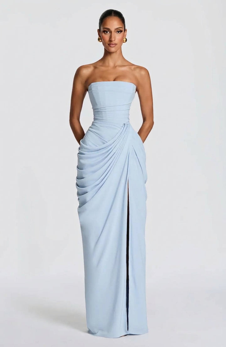 Leonie | Strapless geplooide avondjurk voor dames