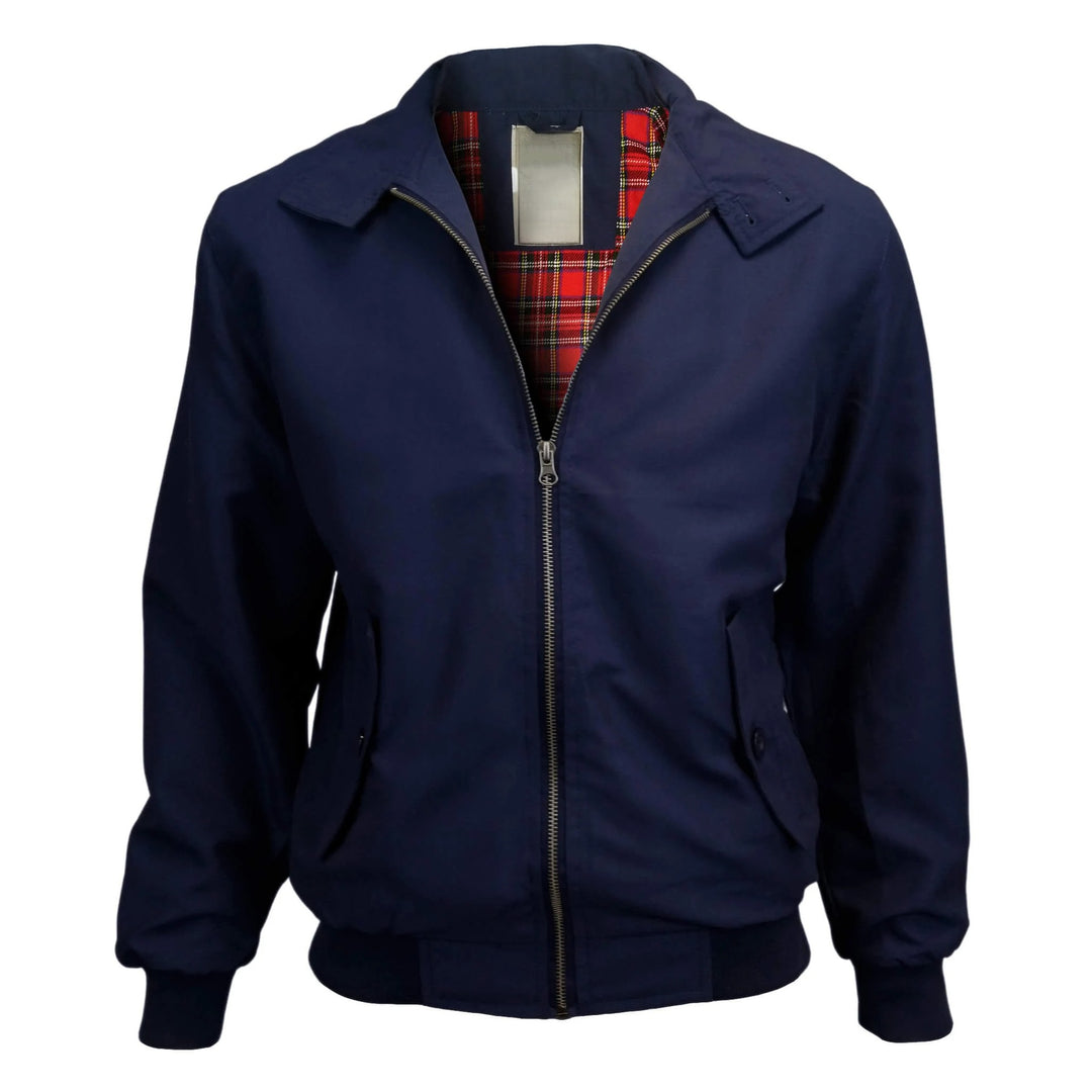 Rex | Herren klassische Harrington Jacke mit Tartan-Futter