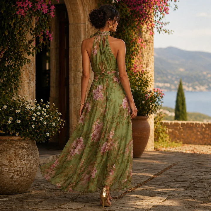 Hanne | Elegante Chiffon Maxi Jurk met Bloemen voor Dames