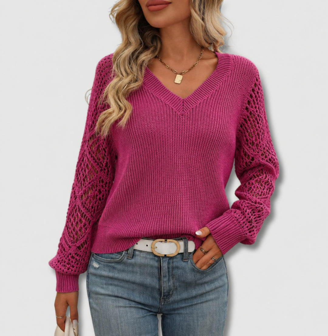 Lea | Eleganter V-Ausschnitt Pullover