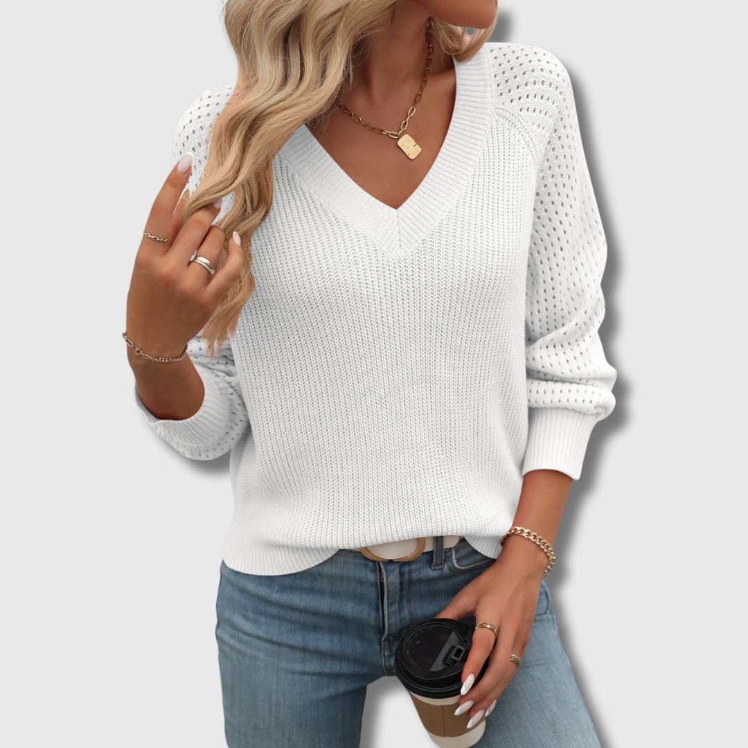 Lea | Eleganter V-Ausschnitt Pullover