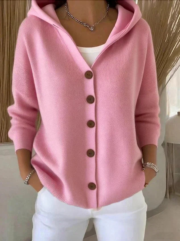 Elke | Kuschelige Kapuzen Strickjacke