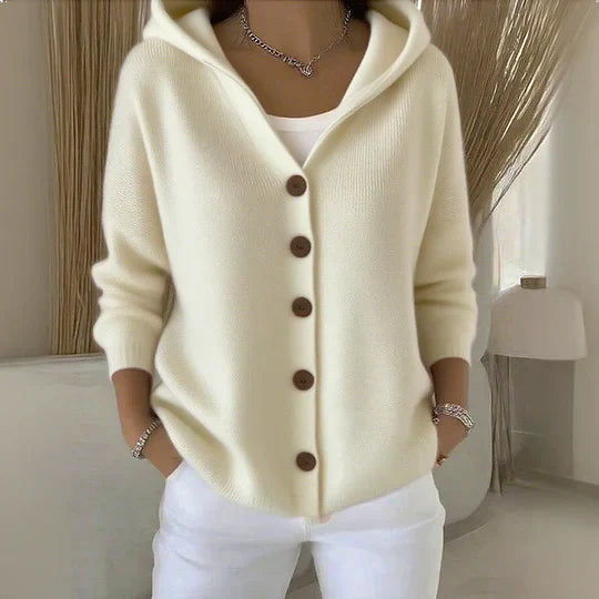 Elke | Kuschelige Kapuzen Strickjacke