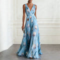 Julia | Dames Maxi Jurk van Vloeiend Chiffon met Wikkelmodel