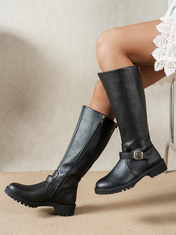 Adelheid | Damen Kniehohe Stiefel mit Blockabsatz