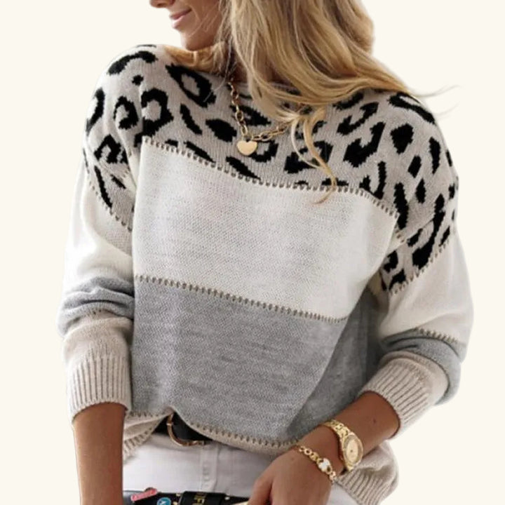 Leonie | Strickpullover mit Leopardenmuster