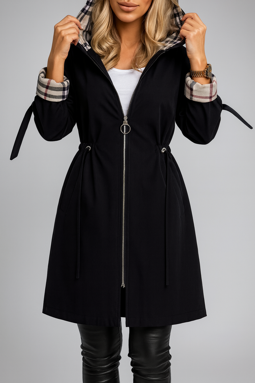 Wilhelmine | Damen Warmer Mantel mit Zip-Verschluss