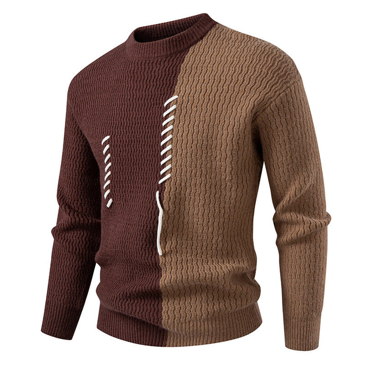 Bruno | Herren Strukturierter Zierband Strickpullover