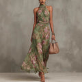 Hanne | Elegante Chiffon Maxi Jurk met Bloemen voor Dames