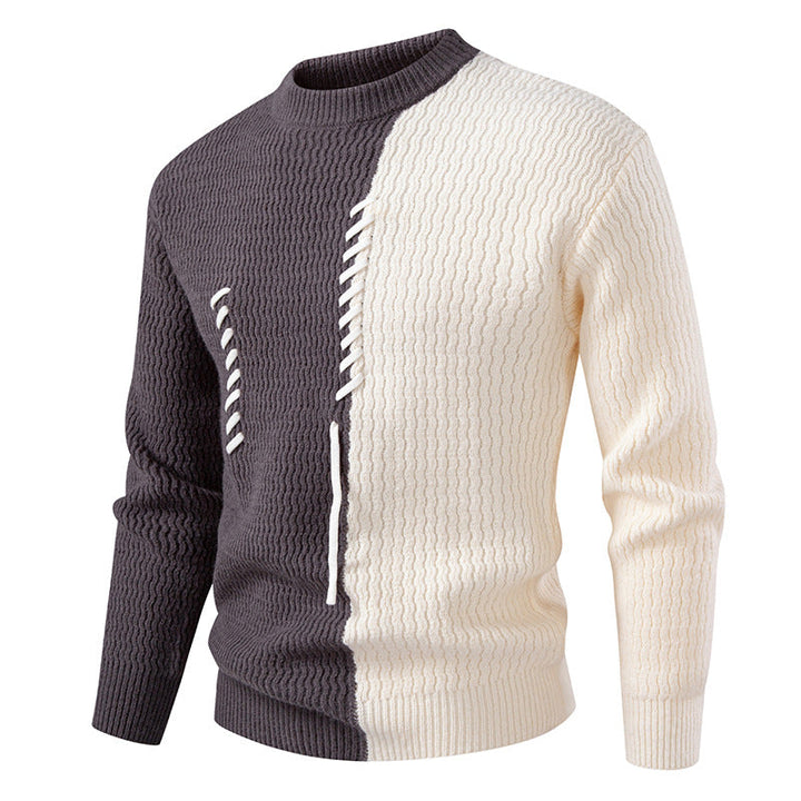 Bruno | Herren Strukturierter Zierband Strickpullover
