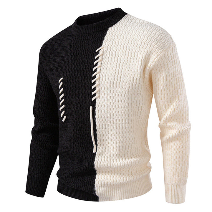 Bruno | Herren Strukturierter Zierband Strickpullover