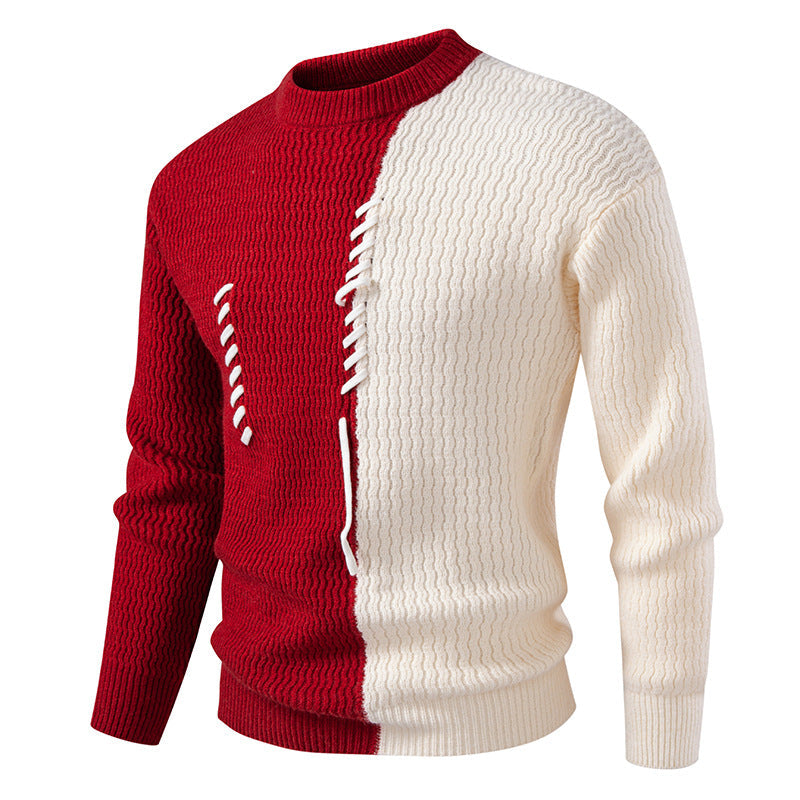 Bruno | Herren Strukturierter Zierband Strickpullover