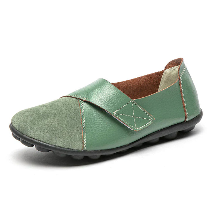 Loafer Damen mit Kreuzband-Panel und X-Stich-Naht