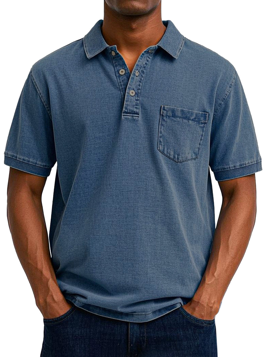 Gustav | Herren Vintage Kurzarm Polohemd mit Tasche
