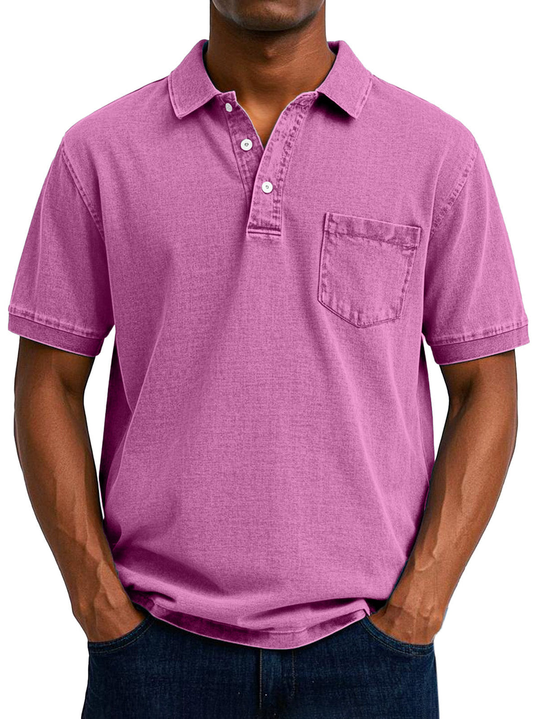 Gustav | Herren Vintage Kurzarm Polohemd mit Tasche