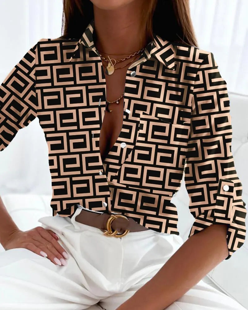 Zara | Abstrakt Gemusterte Hemdbluse