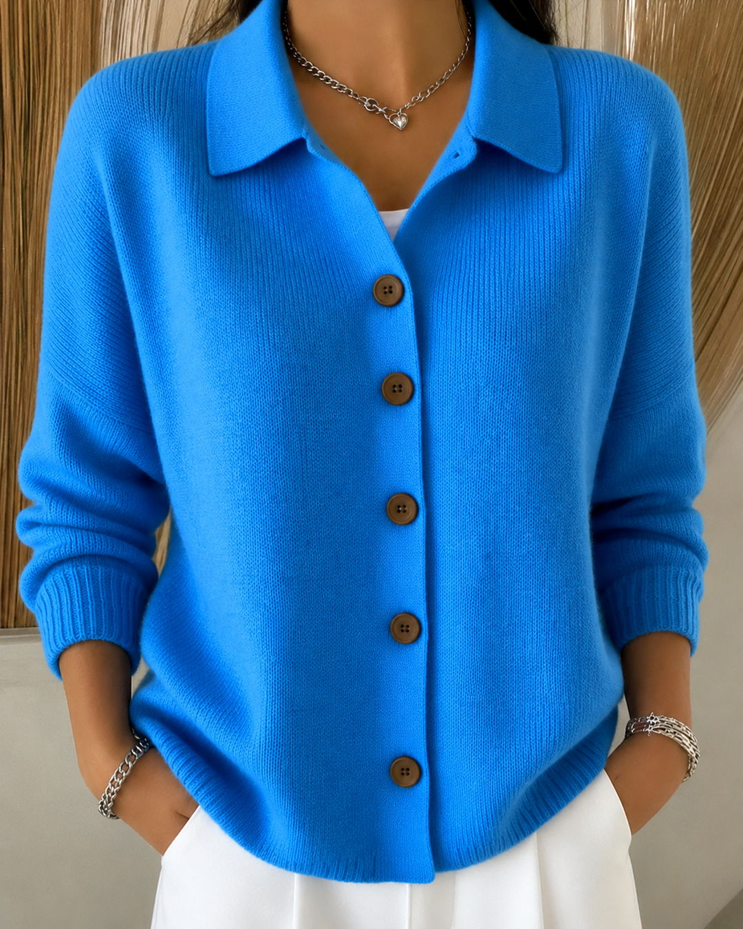 Charlotte | Strickjacke Mit Knopfkragen