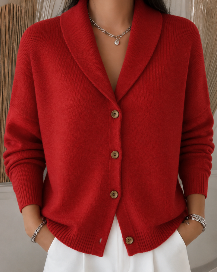 Charlotte | Strickjacke Mit Knopfkragen