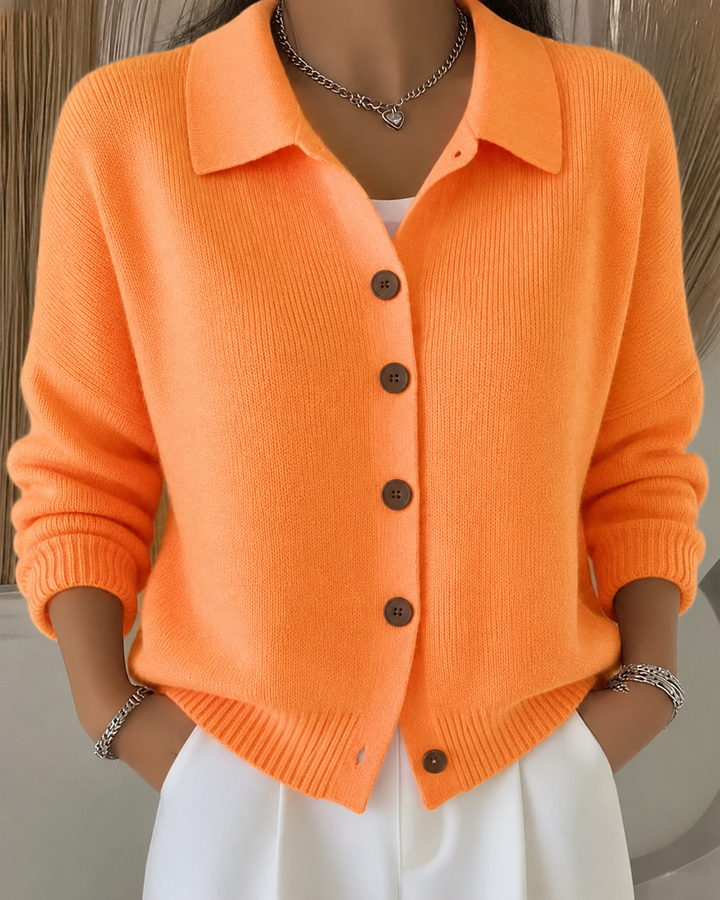 Charlotte | Strickjacke Mit Knopfkragen