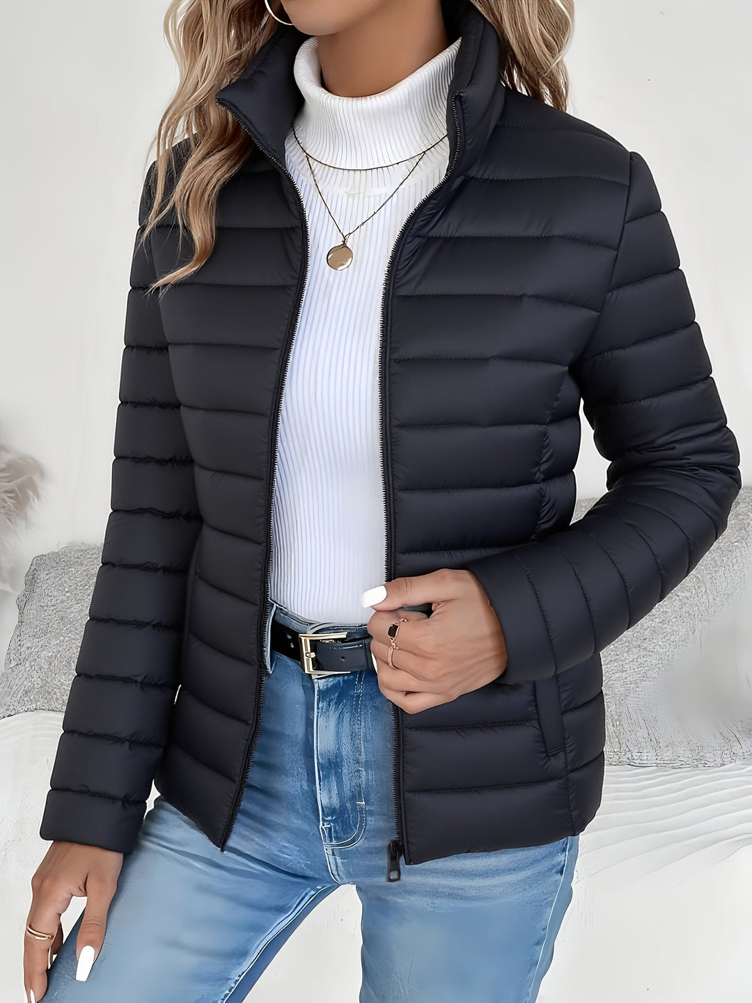 Cornelia | Damen Leichte Übergangsjacke mit Stehkragen