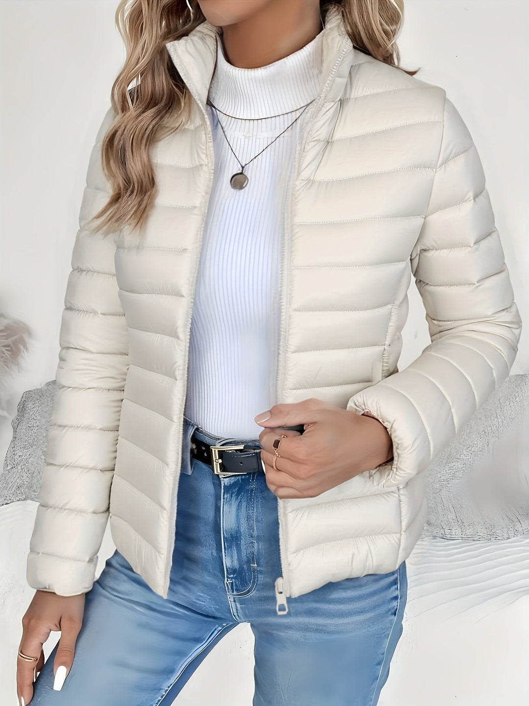Cornelia | Damen Leichte Übergangsjacke mit Stehkragen