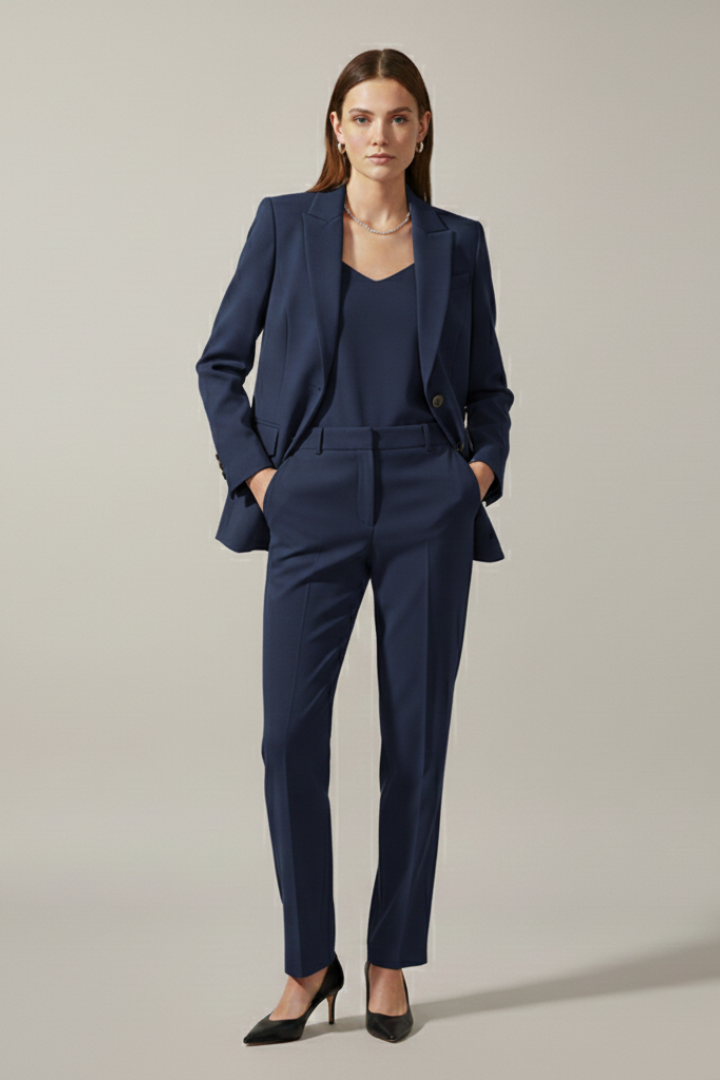Hosenanzug Damen mit Kerbrevers und Gerader Hose