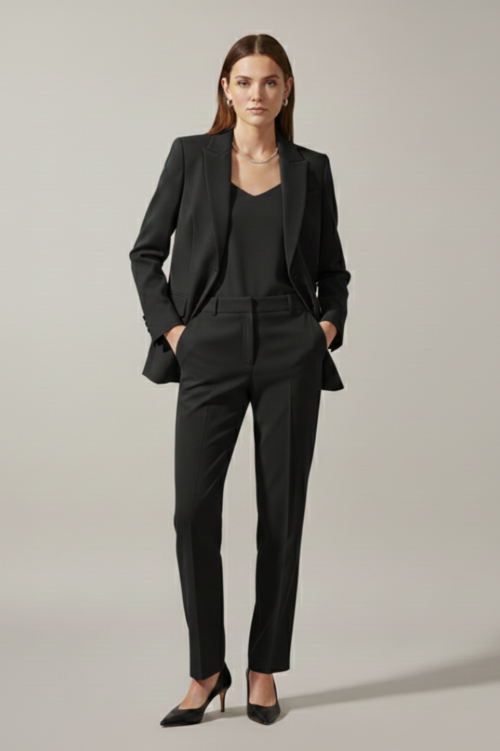 Hosenanzug Damen mit Kerbrevers und Gerader Hose
