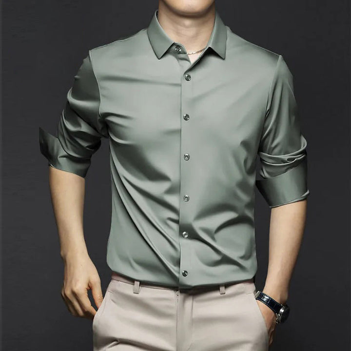 Adrian | Herren Satin Hemd Langarm Slim Fit Elegant